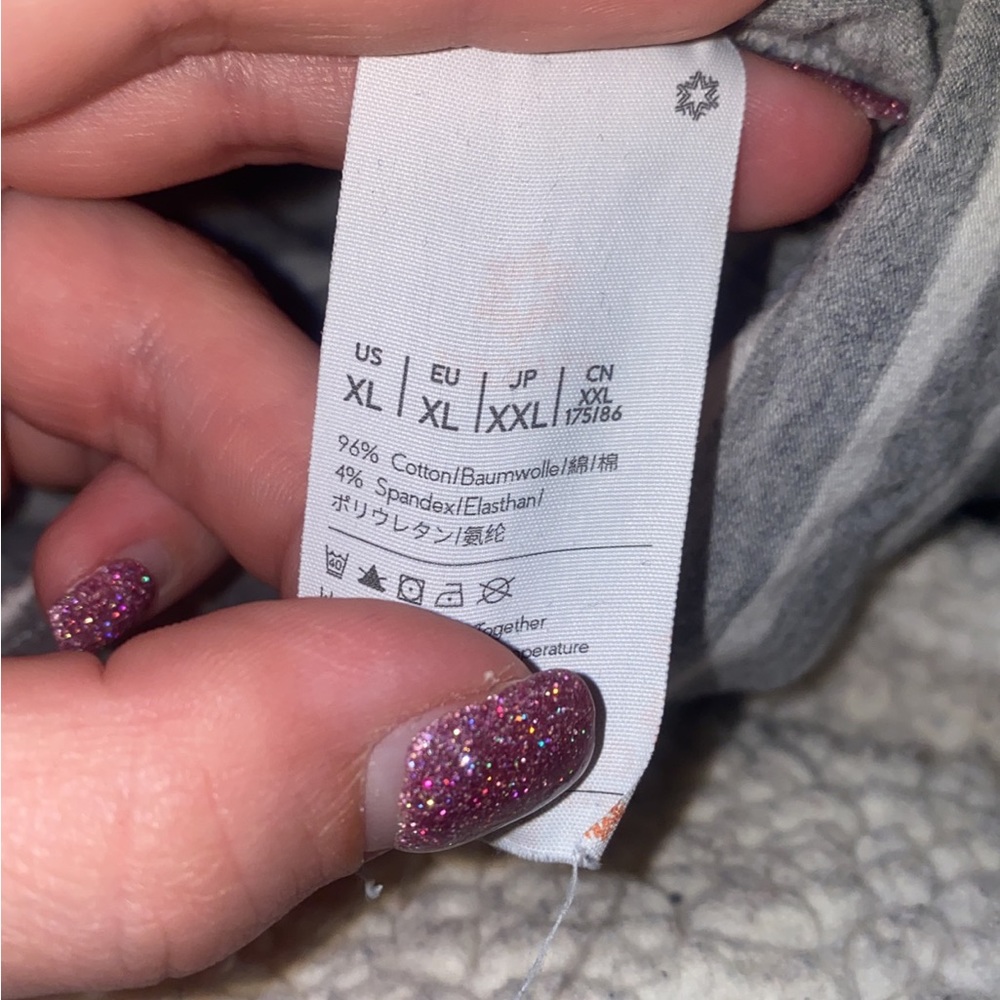 grey & white striped pj shorts